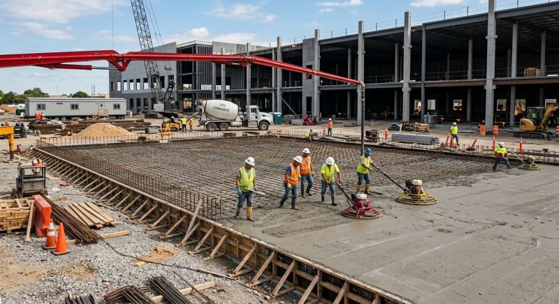 Commercial Slab Construction in Milford, MI