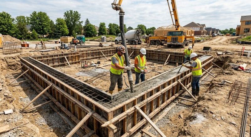 Foundation Pouring in Lake Orion, MI